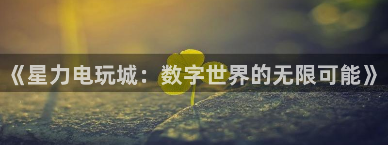 杜邦娱乐平台注册：《星力电玩城：数字世界的无限可能》